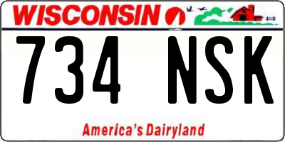WI license plate 734NSK