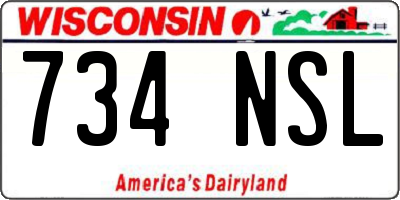 WI license plate 734NSL