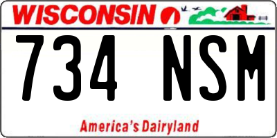 WI license plate 734NSM