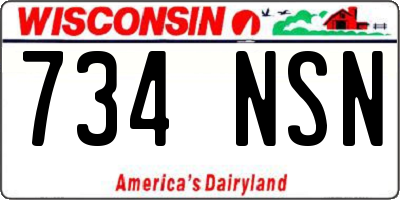 WI license plate 734NSN
