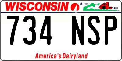 WI license plate 734NSP
