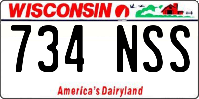 WI license plate 734NSS