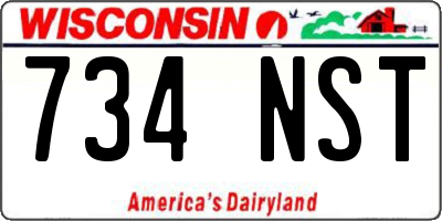 WI license plate 734NST
