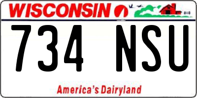 WI license plate 734NSU