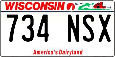WI license plate 734NSX