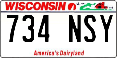 WI license plate 734NSY