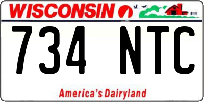 WI license plate 734NTC