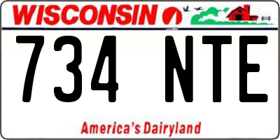 WI license plate 734NTE