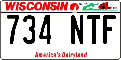WI license plate 734NTF