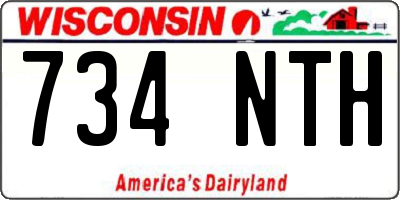 WI license plate 734NTH