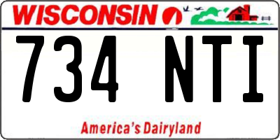 WI license plate 734NTI
