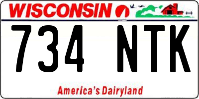 WI license plate 734NTK