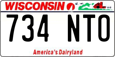 WI license plate 734NTO