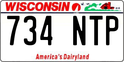 WI license plate 734NTP