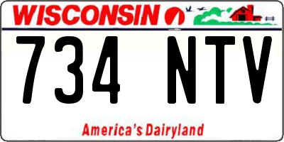WI license plate 734NTV