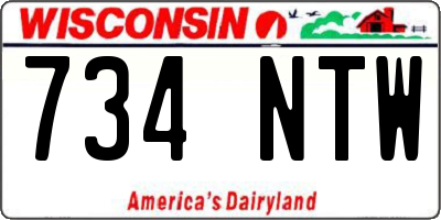 WI license plate 734NTW