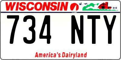 WI license plate 734NTY