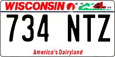 WI license plate 734NTZ
