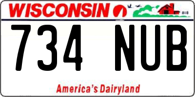 WI license plate 734NUB