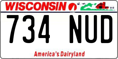 WI license plate 734NUD