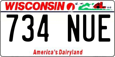 WI license plate 734NUE