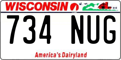 WI license plate 734NUG