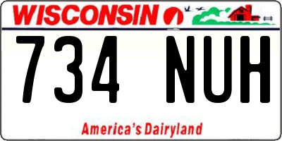 WI license plate 734NUH