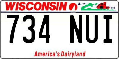 WI license plate 734NUI