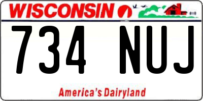WI license plate 734NUJ