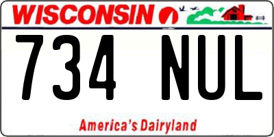 WI license plate 734NUL