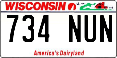 WI license plate 734NUN