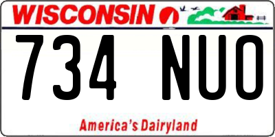 WI license plate 734NUO
