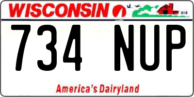 WI license plate 734NUP