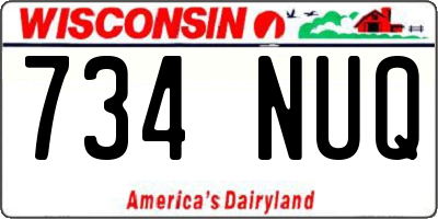 WI license plate 734NUQ