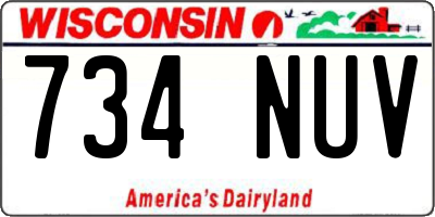 WI license plate 734NUV