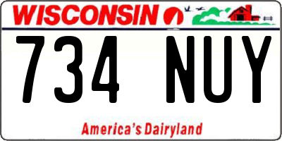 WI license plate 734NUY