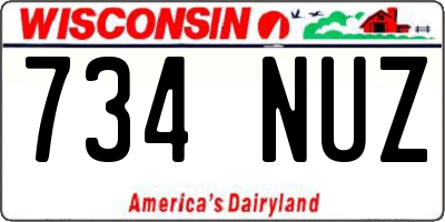WI license plate 734NUZ