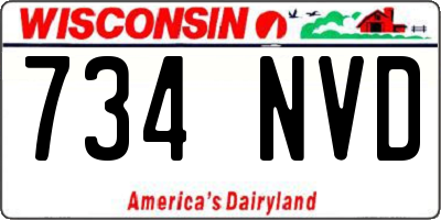 WI license plate 734NVD