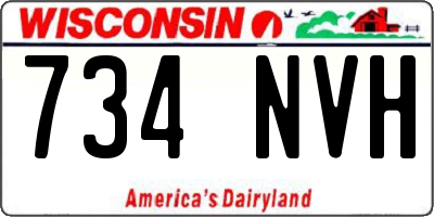 WI license plate 734NVH