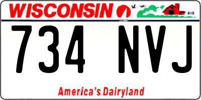 WI license plate 734NVJ