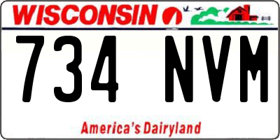 WI license plate 734NVM