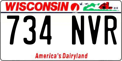 WI license plate 734NVR