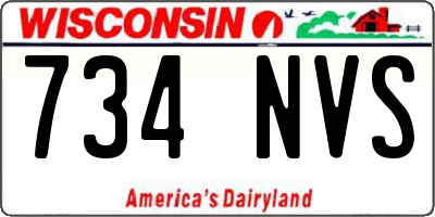 WI license plate 734NVS