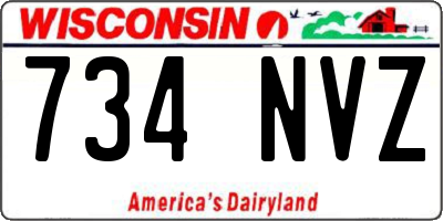 WI license plate 734NVZ