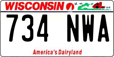 WI license plate 734NWA