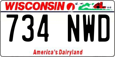 WI license plate 734NWD