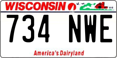WI license plate 734NWE