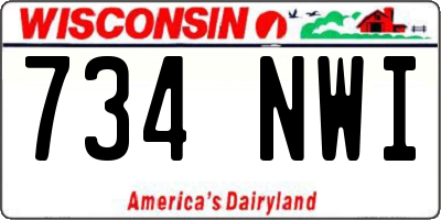 WI license plate 734NWI