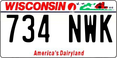 WI license plate 734NWK