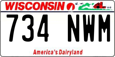 WI license plate 734NWM